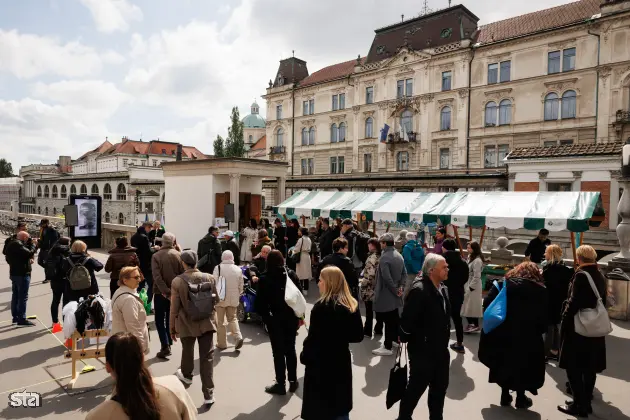 Ljubljana, Prešernov trg. Uradno odprtje Plečnikove trafike na Prešernovem trgu. Foto: Nebojša Tejić/STA